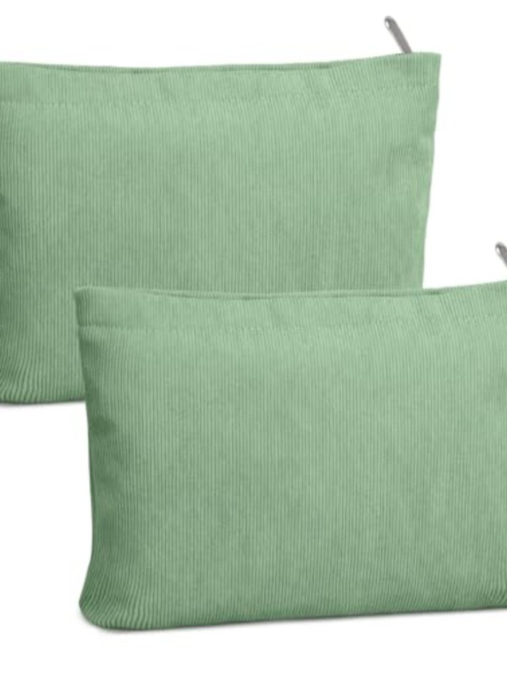 Corduroy Cosmetic Bags Set 2pc Makeup Pouch Travel Zipper Organizer